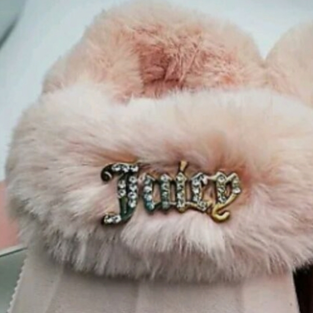 PRICE 📉📉 Drop JUICY COUTURE Pink Rhinestone Fur Lined Clog - Picture 3 of 4